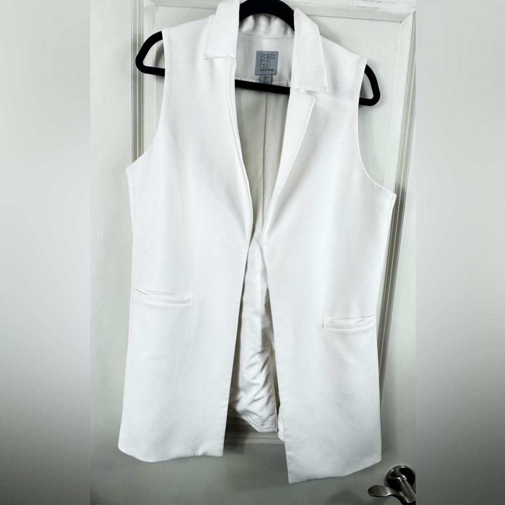 White Tailored Longline Vest